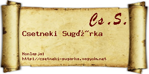 Csetneki Sugárka névjegykártya